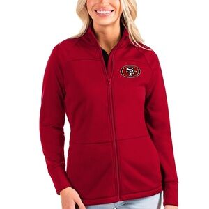 New Women's San Francisco 49ers Antigua Scarlet Links Full-Zip Golf Jacket~$110